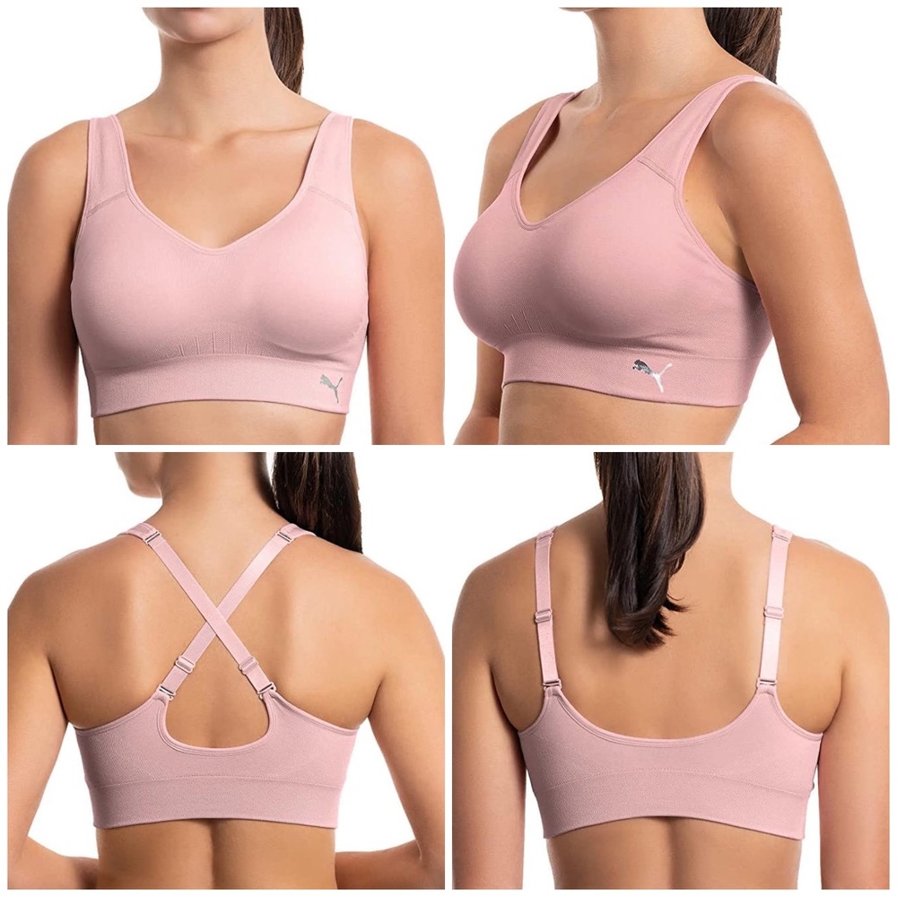 Puma Performance Seamless Convertible Sports Bra with Removable Cups